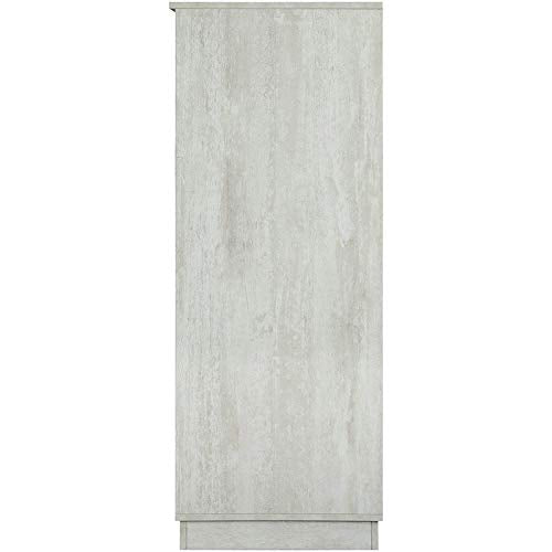 Wine Cabinet with Drawers, Harper&Bright Designs Sold Wood Wine Holder, 25-Bottle Rack with 3 Storage Drawers (Antique White)