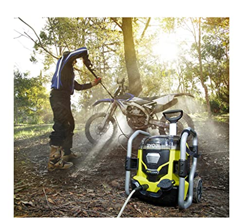 RYOBI RY40PW01DG9 1,500 PSI 1.2 GPM 40-Volt Cold Water Cordless Electric Pressure Washer with Two 5.0 Ah Batteries and Charger Included