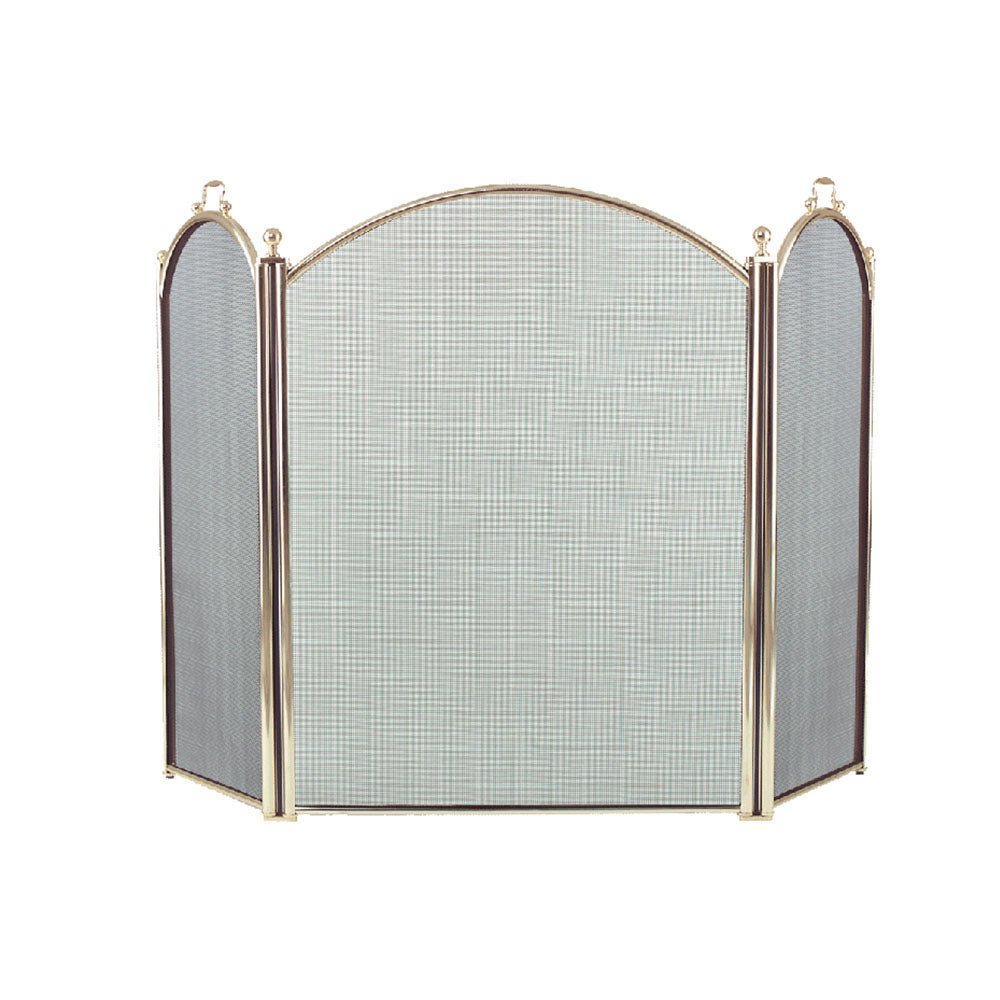 Dagan 3-Fold Arched Polished Brass Screen