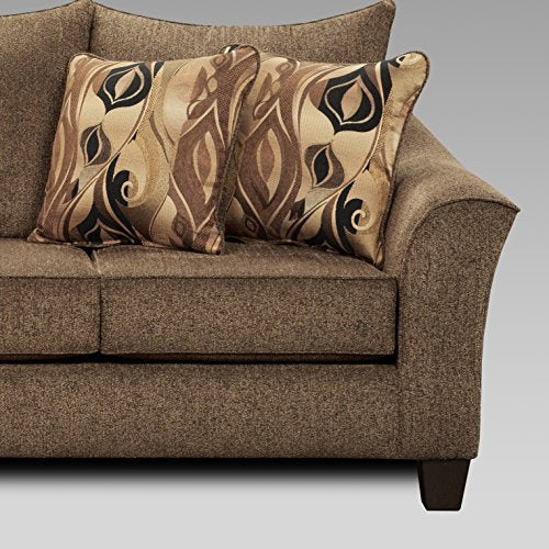 Roundhill Furniture Camero Cafe Fabric Pillow back Sofa
