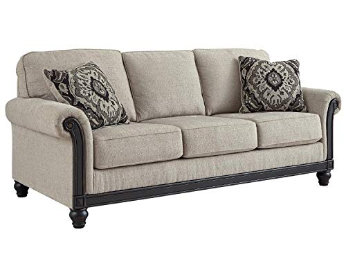 Signature Design by Ashley Benbrook Traditional Sofa with Faux Wood Finish, Beige