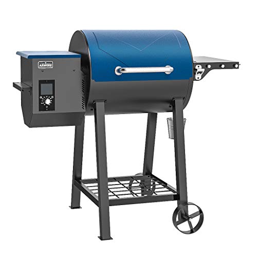 ASMOKE AS500N-1 Electric Wood Fired Pellet Grill and Smoker, Pack of 5 Seasoning BBQ Kit, Safe Certificated, 465 sq in Cooking Area, 8 in 1 Outdoor Cooker, PID Control Temperature 180℉ to 500 ℉,Tahoe Blue