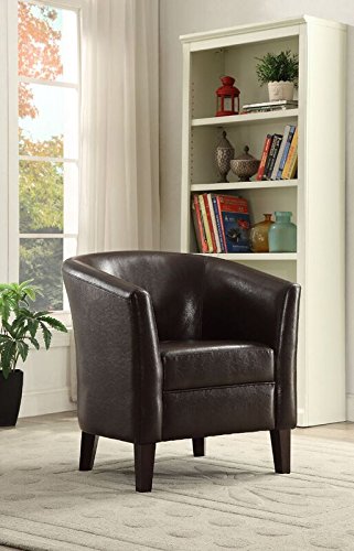 Poundex F1509 Bobkona Denzil Faux Leather Club Chair, Chocolate
