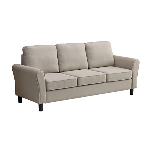 INSTORY Modern Linen Sofa Comfy Couch Upholstered Loveseat with Armrest for Living Room,Bedroom,Study,Playroom,Apartment,Dorm -Beige