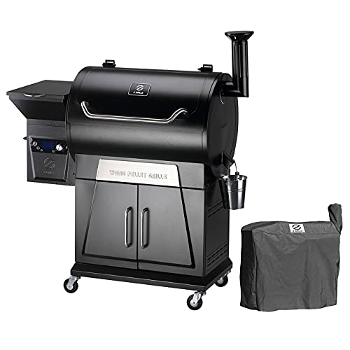 Z Grills Wood Pellet Grill Smoker with 2021 Newest Digital Controls ,700 Cooking Area 8- in-1 Grill, Smoke, Bake, Roast, Braise ,Sear,Char-grill and BBQ for Outdoor
