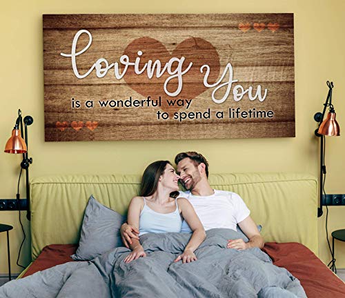 Loving You is a Wonderful Way to Spend a Lifetime Wall Art (24 x 48 inch)