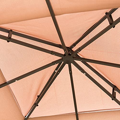 10' x 10' Steel Fabric Outdoor Patio Gazebo Mesh Curtain Sidewalls Outdoor Furniture Patio Furniture Gazebos for patios Pop up Canopy Tent Tents for Parties Canopy Tent Outdoor Patio Party Tent