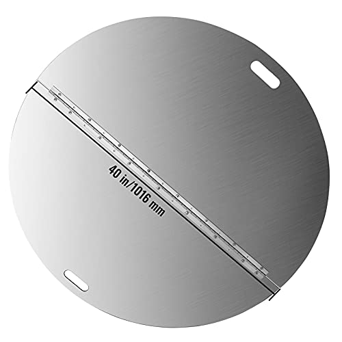 VBENLEM Fire Pit Lid Round 40 Inch Foldable Fire Pit Ring Snuff Cover 430 Stainless Steel Fire Pit Spark Screen Cover 3mm Thickness