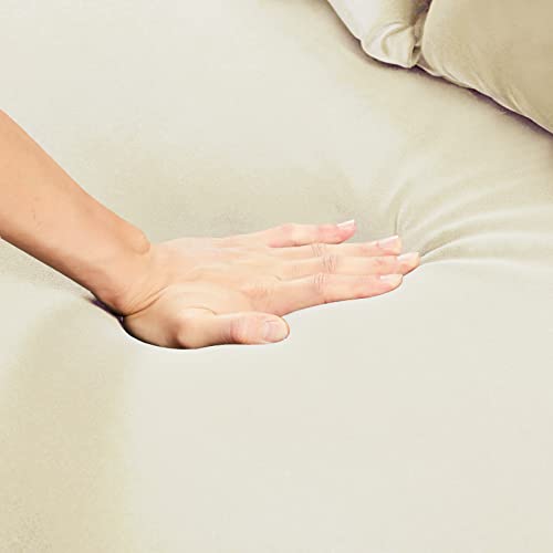 Merax Velvet Sofa Set Convertible Sleeper Sofa, with a 3-Level Adjustable backrest