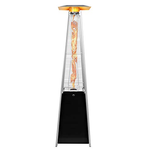 Cemeon Pyramid Patio Heater 89.4-Inch Outdoor Propane Heater w/Wheels 40000 BTU, ETL & CSA Certified, Black