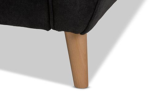 Baxton Studio Manuela Loveseat, Dark Grey