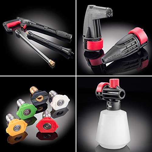 Powerhouse International - Electric High Power- Pressure Washer - 3000 PSI 2.2 GPM - Power Washer - Patio Cleaner - Hose Reel - Spray Gun (Red - Platinum Edition)