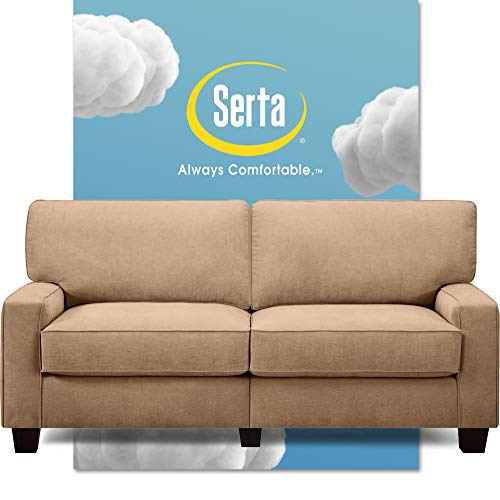 Serta Palisades Upholstered Sofas for Living Room Modern Design Couch, Straight Arms, Soft Fabric Upholstery, Tool-Free Assembly - 73