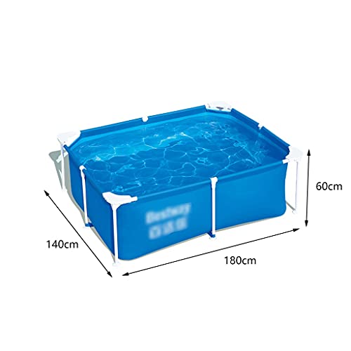 Inflatable Pools Frame Swimming Pool Outdoor Adult Bracket Pool Household Children's Family Bathing Pool Foldable Bathtub Rust-Proof Metal Bracket (Color : Blue, Size : 18014060cm)