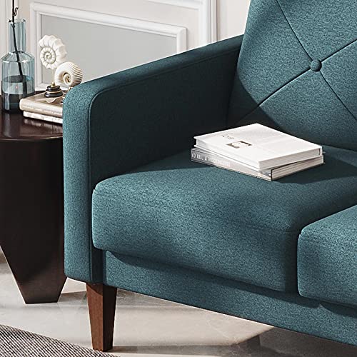 Belffin Convertible Sectional Sofa Couch with Ottoman Reversible L Shaped Sofa Couch Set in Fabric Blue