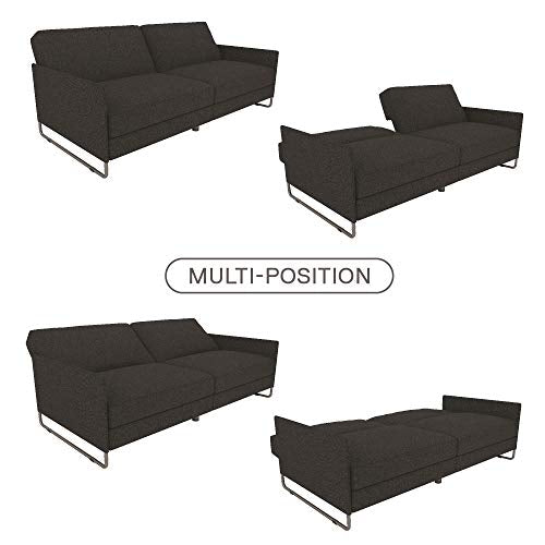 DHP Pembroke Convertible Futon Sofa Bed, Grey Linen