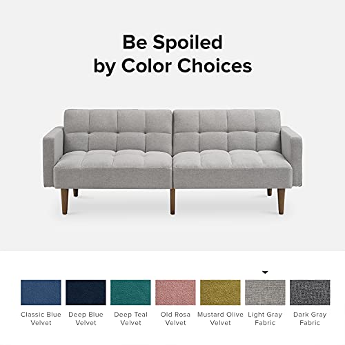 Mopio Aaron Futon Convertible Sofa Sleeper Futon with Arms Split Back Design 77.5