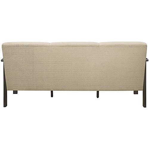 Lexicon Lewiston Fabric Upholstered Sofa in Light Brown and Antique Gray