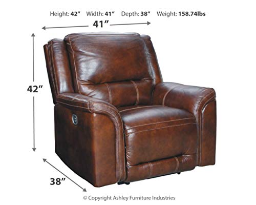 Signature Design by Ashley Catanzaro Power Recliner Adjustable Headrest Mahogany