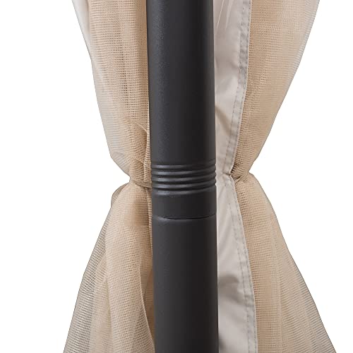 Sunjoy Thelma 10.5 x 13 ft. 2-Tier Steel Gazebo, Brown & Tan