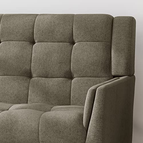 Evelyn Mid Century Modern Fabric Loveseat, Mocha