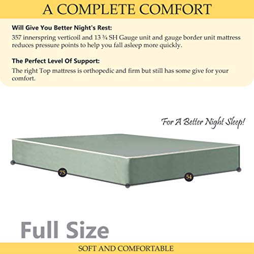 Nutan 8-Inch Firm Double sided Tight top Waterproof Vinyl Innerspring Mattress and 4-Inch Fully Assembled Wood Boxspring/Foundation Set,Full, Green