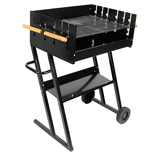 YIUS Steel Grill BBQ Barbecue Grill Adjustable Height Roasting Machine Charcoal Grill Patio Garden Outdoor Kitchen Supplies