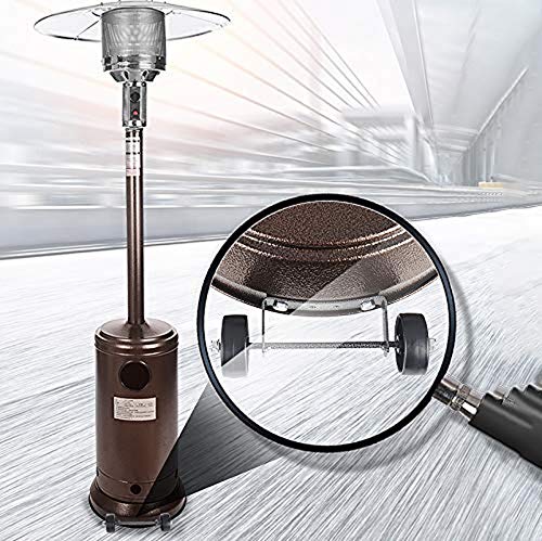 Celendi Winter Outdoor Sports Essential Stainless Steel Floorstanding Liquid Propane Patio Heater Propane Patio Heater with Wheels and Table Large