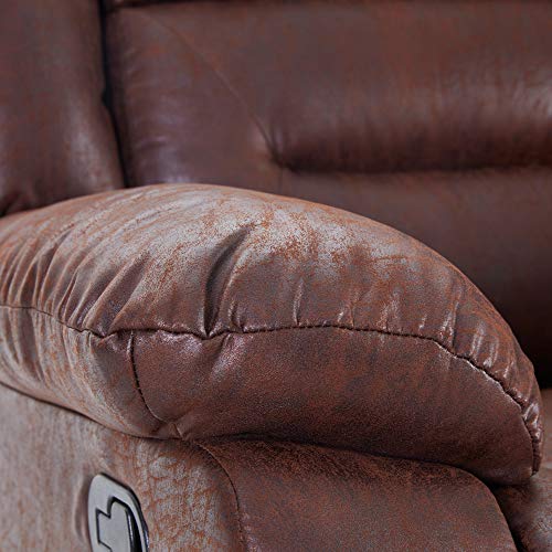 Harper&Bright Designs Manual Recliner Chair Lazy Sofa, Ergonomic Design with Massage and Heat Function for Living Room or Bedroom, Smoky Brown