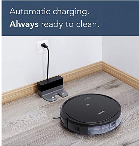 Ecovacs DEEBOT 500 Robot Vacuum Cleaner with Max Power Suction, Up to 110 min Runtime, Hard Floors & Carpets, Pet Hair, App Controls, Self-Charging, Quiet, Large, Black, 8 Each