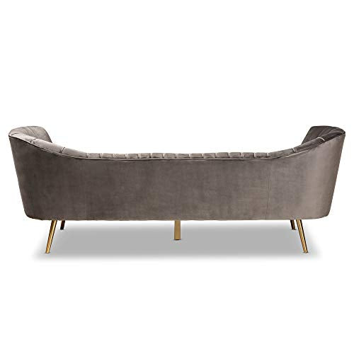Baxton Studio Kailyn Sofas, Grey/Gold