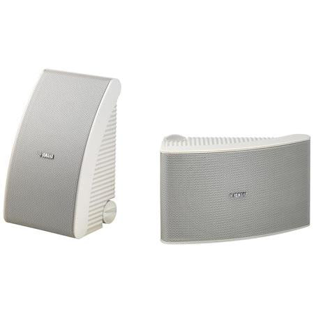Yamaha NS-AW592 Indoor/Outdoor Speakers, Weatherproof Design, Angled Construction, 5-way Binding Post Connectors, Pair, White