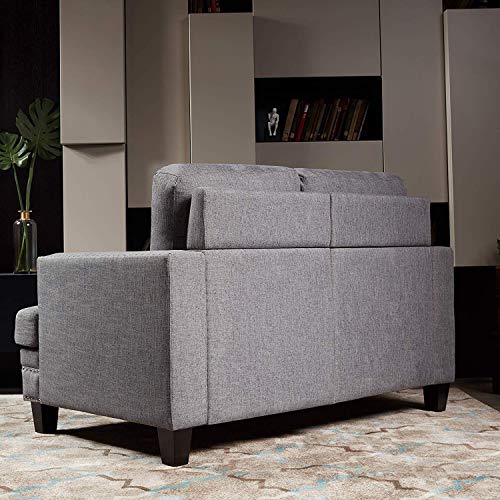 Top Space Loveseat Couch Sofa Set Accent Arm Single Chair Modern Mid Century Grey Sofa Bed 2-Seat Living Room Furniture