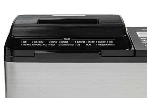 Zojirushi Home Bakery Virtuoso Plus Breadmaker, 2 lb. loaf of bread, Stainless Steel/Black