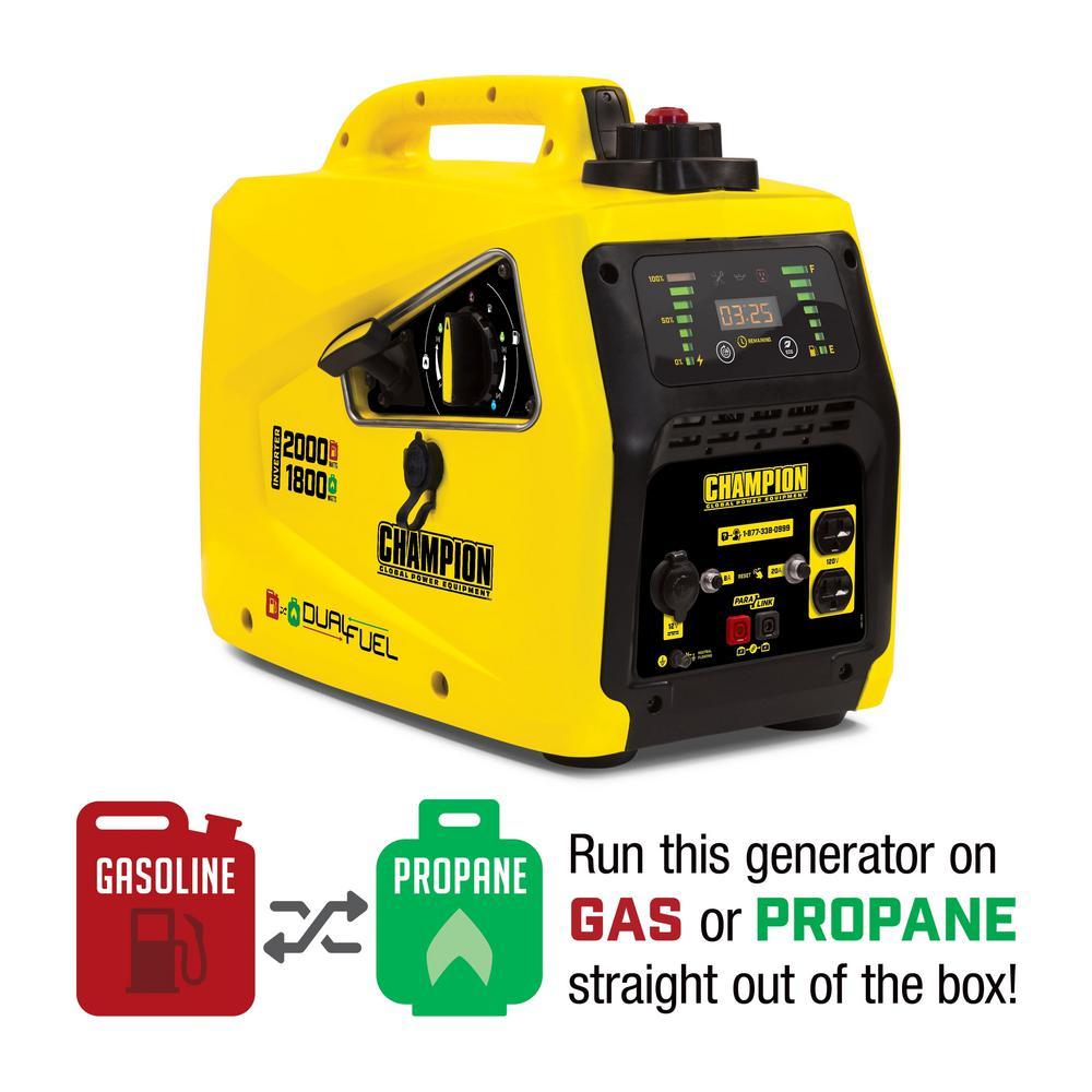 Champion 100402 1600W/2000W Dual Fuel Inverter Generator New