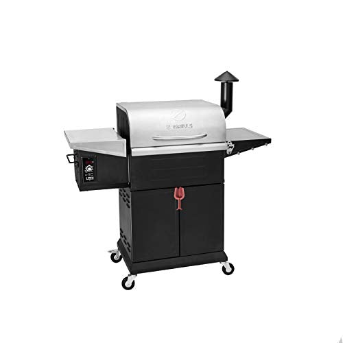Z GRILLS ZPG-L600E 8 in 1 Wood Pellet Portable Steel Constructed Grill Smoker for Outdoor BBQ Cooking with Digital Temperature Control, Bottom Storage Area, 573 Sq In