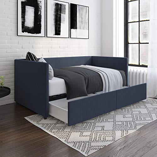 DHP Daybed with Storage Drawers, Twin, Blue Linen