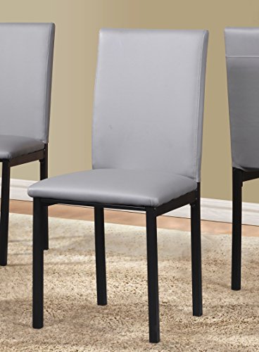 Roundhill Furniture 5 Piece Citico Metal Dinette Set with Laminated Faux Marble Top - Gray