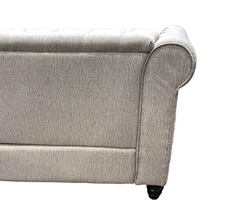 Best Master Furniture Venice Upholstered Loveseat, Beige
