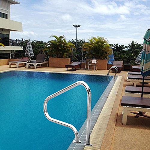 Fubas-Bar stool Swimming Pool Handrail Flange Quick Mount Base, Stainless Steel Pool Slides 80×27×80cm,for Inground Pools,SPA
