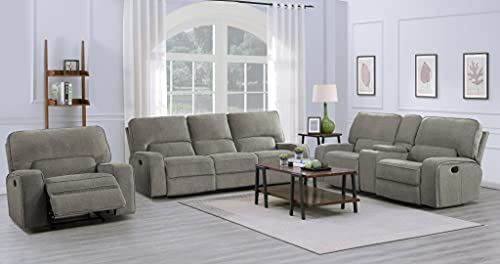 Lexicon Atherton Chenille Fabric Double Manual Reclining Sofa, 98.5