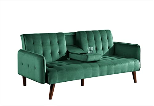 US Pride Furniture Square Arm Sofabed, Green