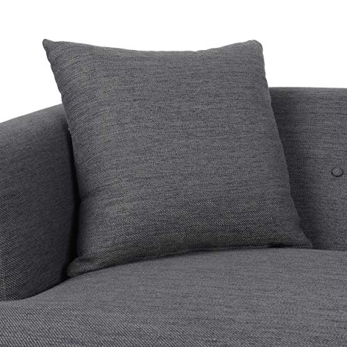 Christopher Knight Home Mableton 3 Seater Sofa, Charcoal + Espresso