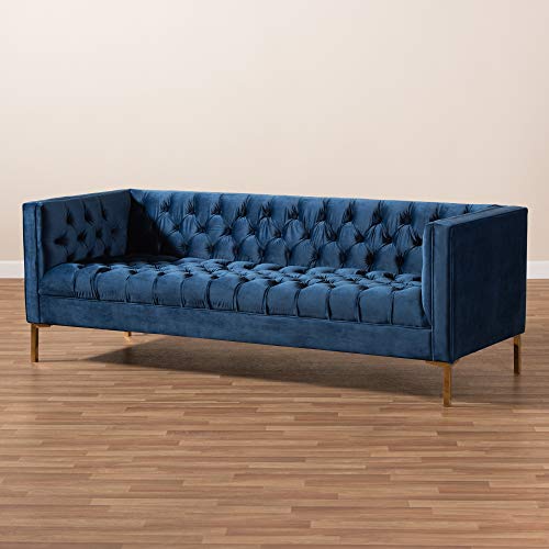 Baxton Studio Sofas, Royal Blue/Gold