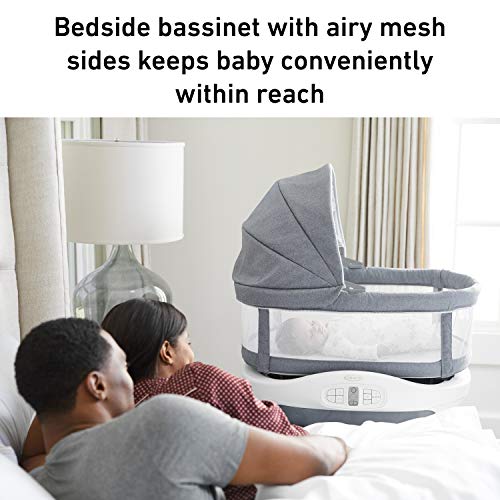 Graco Sense2Snooze Bassinet with Cry Detection Technology | Baby Bassinet Detects and Responds to Baby's Cries to Help Soothe Back to Sleep, Ellison , 24.1x 9.3x48 Inch (Pack of 1)