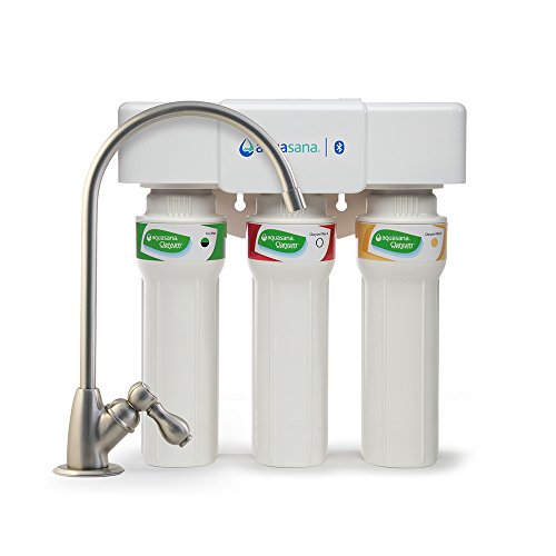 Aquasana 3-Stage Max Flow Claryum Under Sink Water Filter System - Kitchen Counter Claryum Filtration - Filters 99% Of Chloramine - Brushed Nickel - AQ-5300+