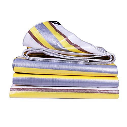 GHHZZQ Tarpaulin Rainproof Cloth Dustproof Canvas Waterproof Sunscreen Insulate Heat for Outdoor Truck, Color Bar, 24 Sizes (Color : A, Size : 6x6m)