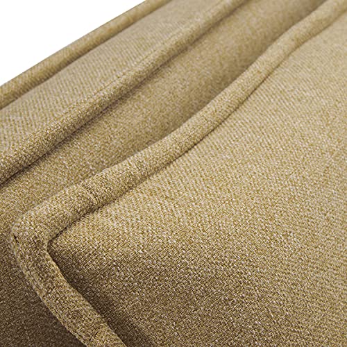 Volans Modern Modular Sectional Sofa Couch with Wood Legs, Convertible Chair 3-in-1 Multi Function Fold Down Sofa Bed with 3 Position Adjustable Backrest, 1 PCS, Yellow