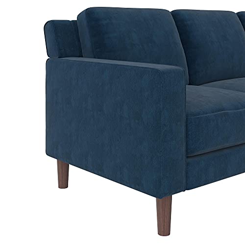 DHP Brynn 3 Seater Sofa, Blue Velvet