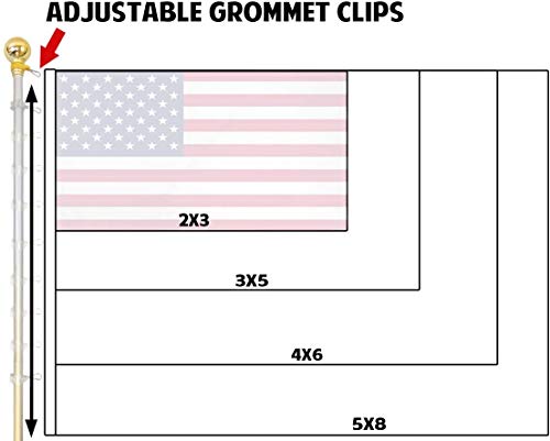 Flags Imp 8 Foot Aluminum Silver Pole with (Ball) (Fоur Paсk)